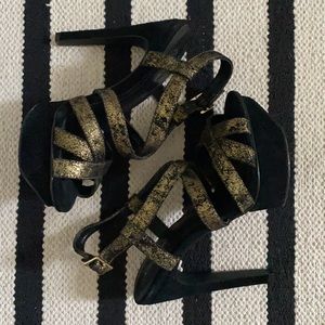 Calvin Klein Kamille Metallic Suede Heels